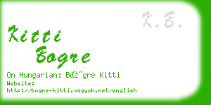 kitti bogre business card